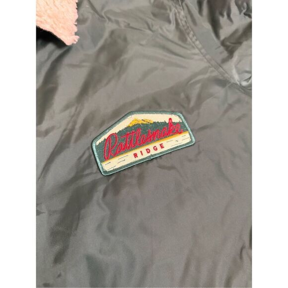 Vintage Levi’s Green Rattlesnake Ridge Patch Large Fleece Lined Jacket Snaps - Picture 9 of 9